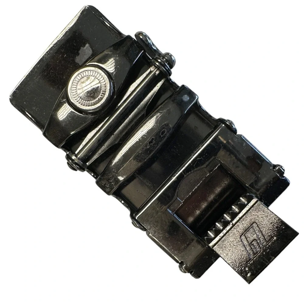 Vintage Gunmetal Checkerboard Belt Buckle